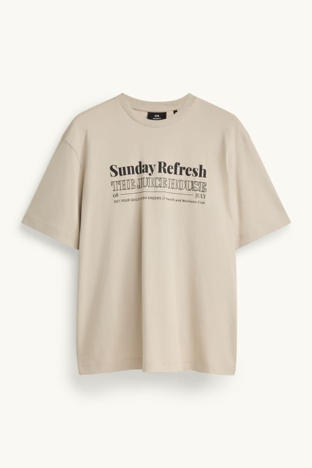 Hommes - T-shirt - relaxed fit - beige