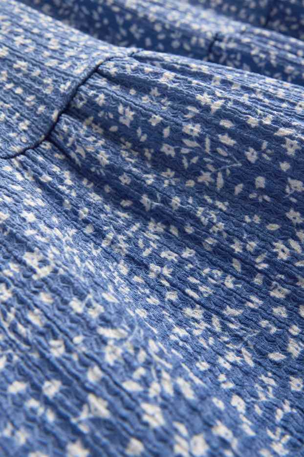 Kinder Mädchen - Blume - Kleid - blau / weiß