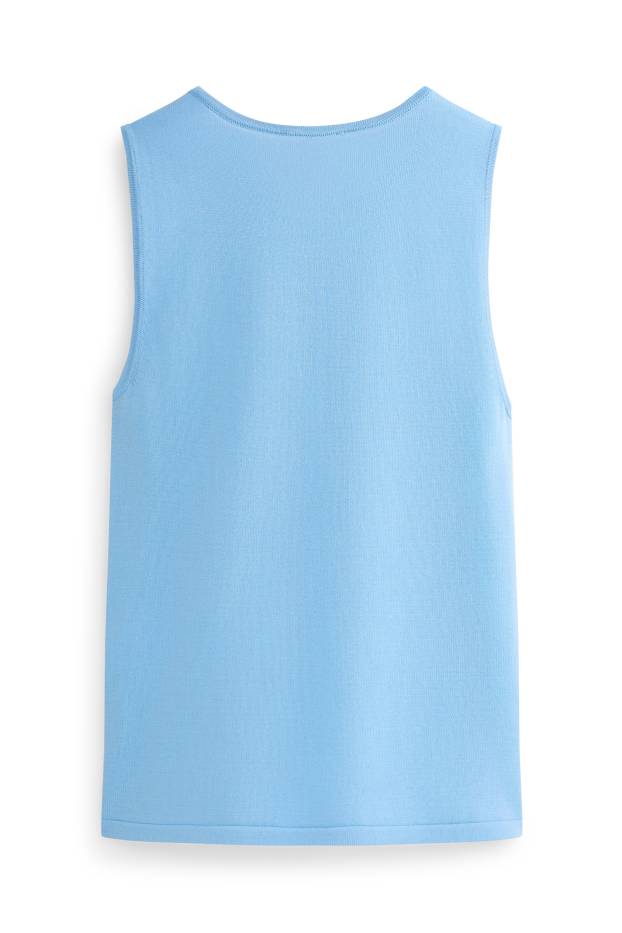 Damen - Pullunder - hellblau