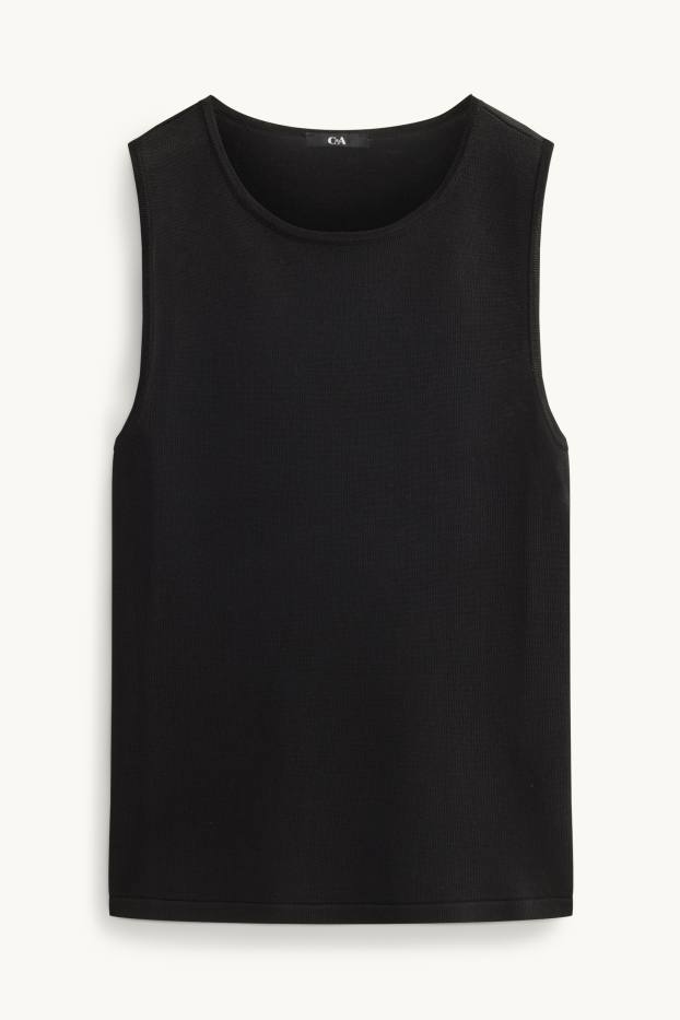 Femei - Vestă pulover - negru