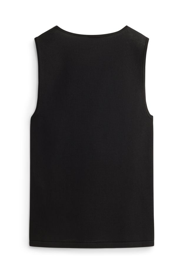 Femei - Vestă pulover - negru
