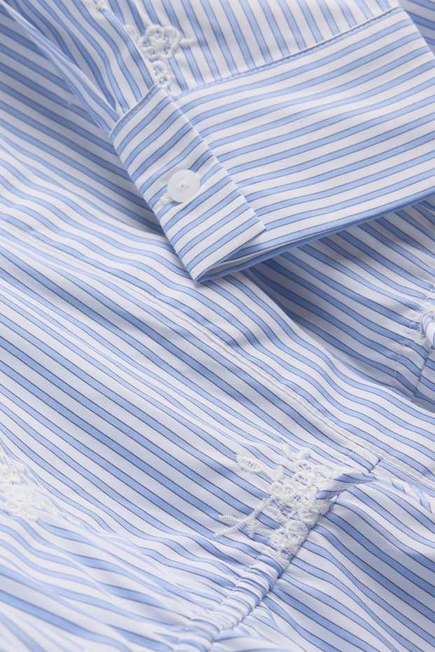 Damen - Bluse - gestreift - blau