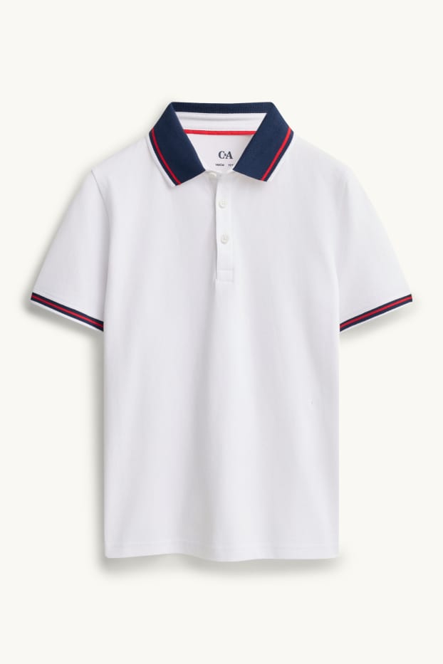 Kinder Buben - Poloshirt - weiß