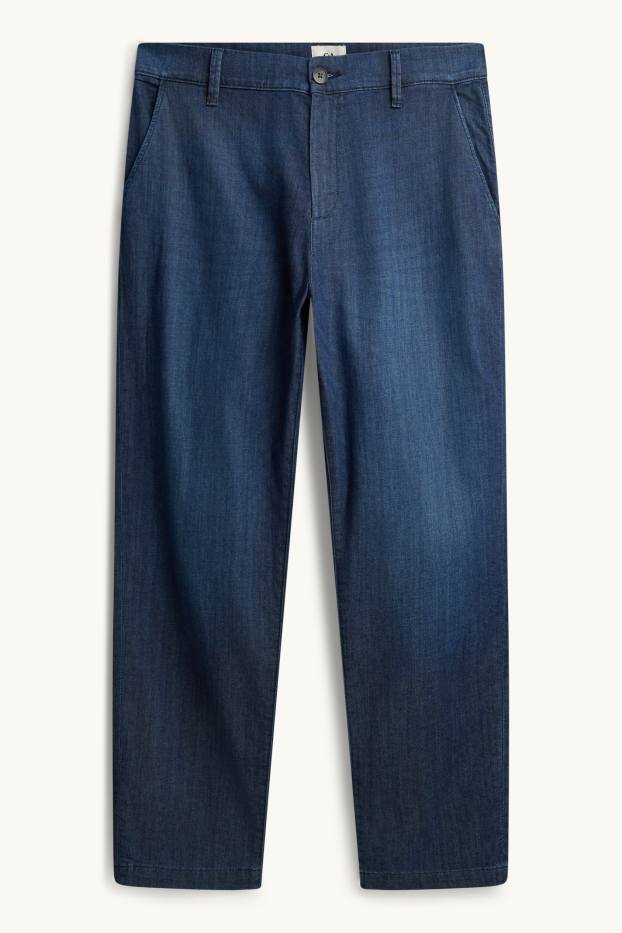 Hommes - Jean chino - tapered fit - jean bleu foncé