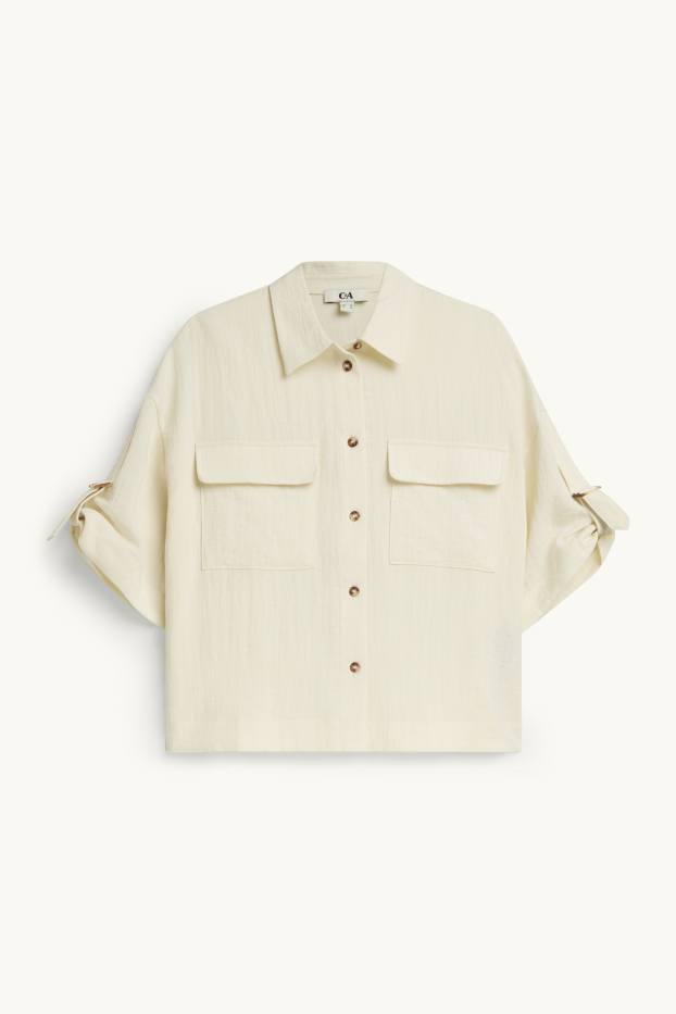 Damen - Hemdbluse - cremeweiß