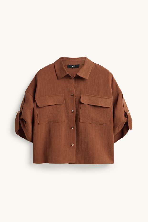 Damen - Hemdbluse - braun