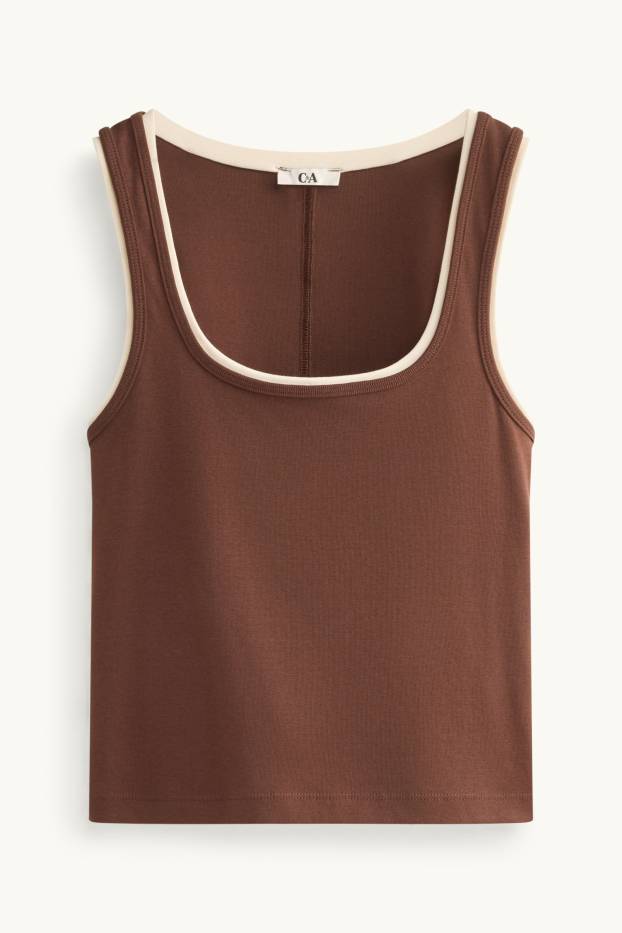 Dames - Top - 2-in-1-look - bruin