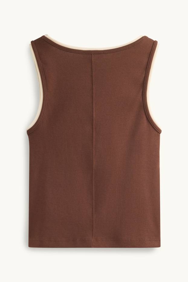 Dames - Top - 2-in-1-look - bruin