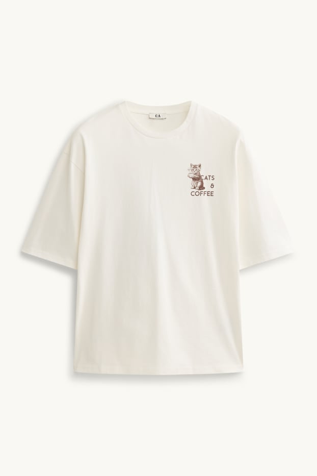 Femmes - T-shirt - oversize - blanc