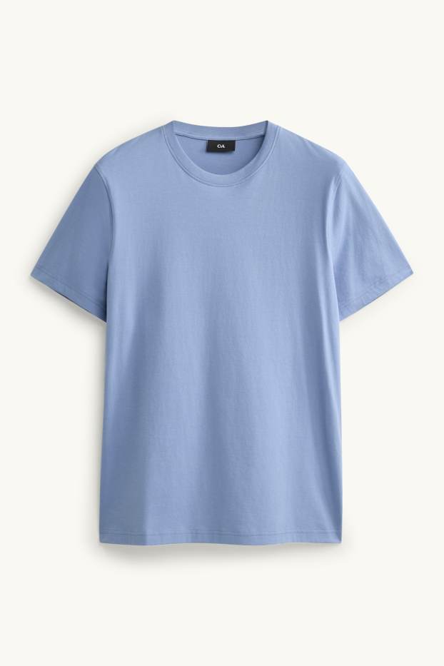 Heren - T-shirt - regular fit - lichtblauw