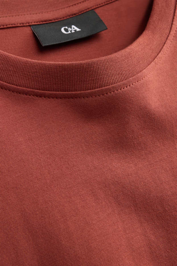 Men - T-shirt - regular fit - brown