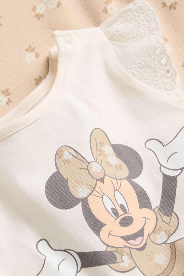 Baby Mädchen - Minnie Maus - Baby-Outfit - 2 teilig - cremefarben