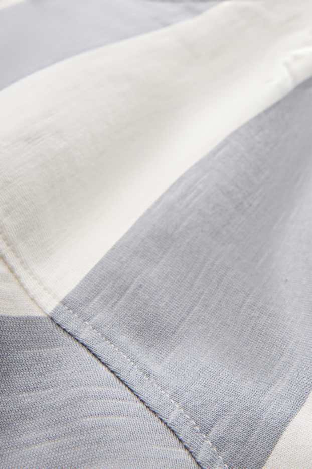 Herren - T-Shirt - Relaxed Fit - gestreift - weiss / blau