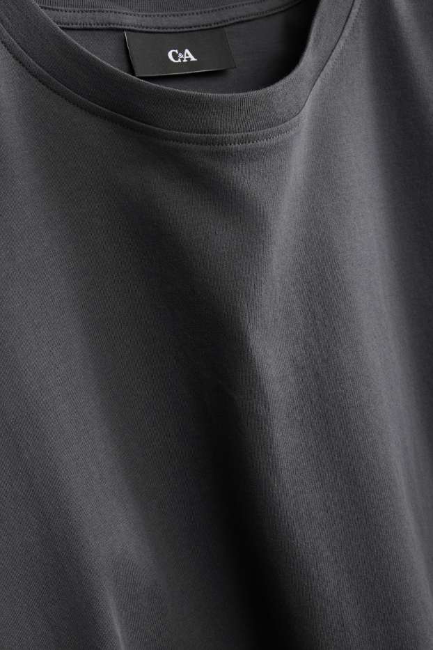 Pánské - Tričko - regular fit - tmavošedá