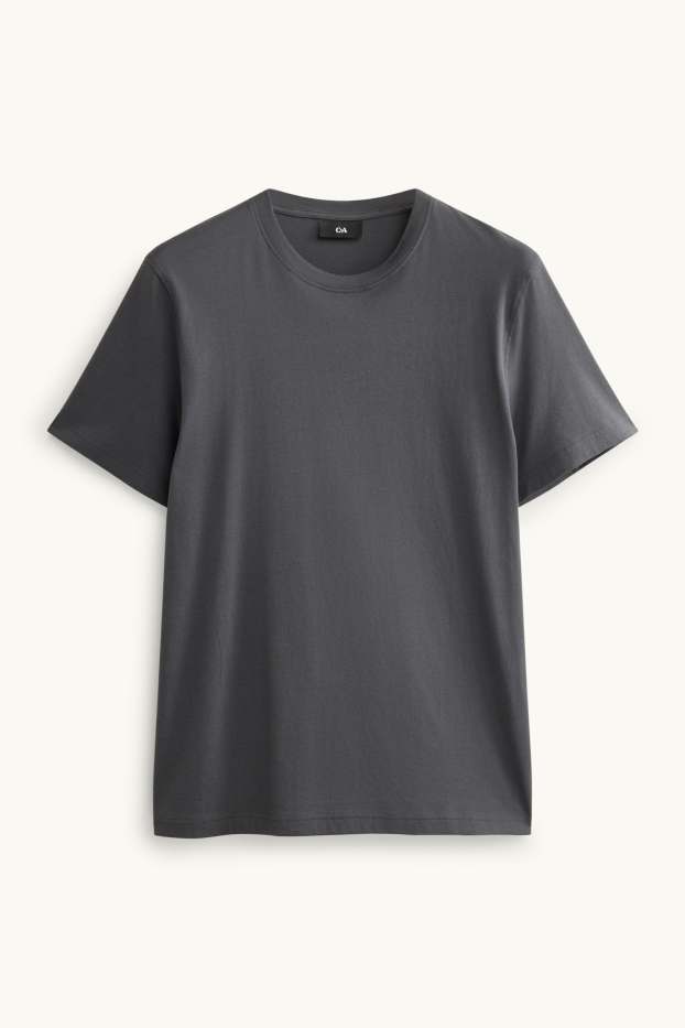 Pánské - Tričko - regular fit - tmavošedá