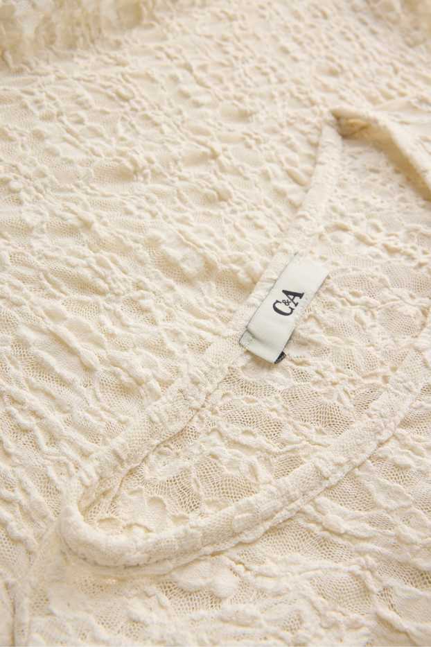 Dames - T-shirt - crèmekleurig
