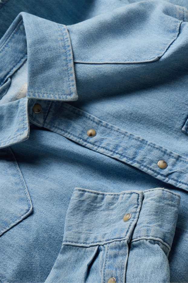 Hommes - Chemise en jean - regular fit - col kent - jean bleu clair