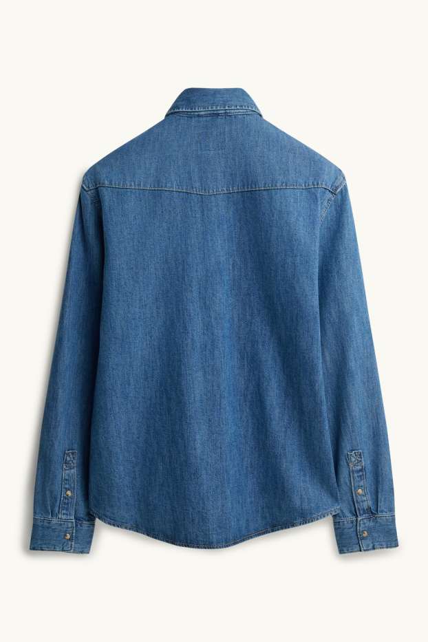 Hommes - Chemise en jean - regular fit - col kent - jean bleu