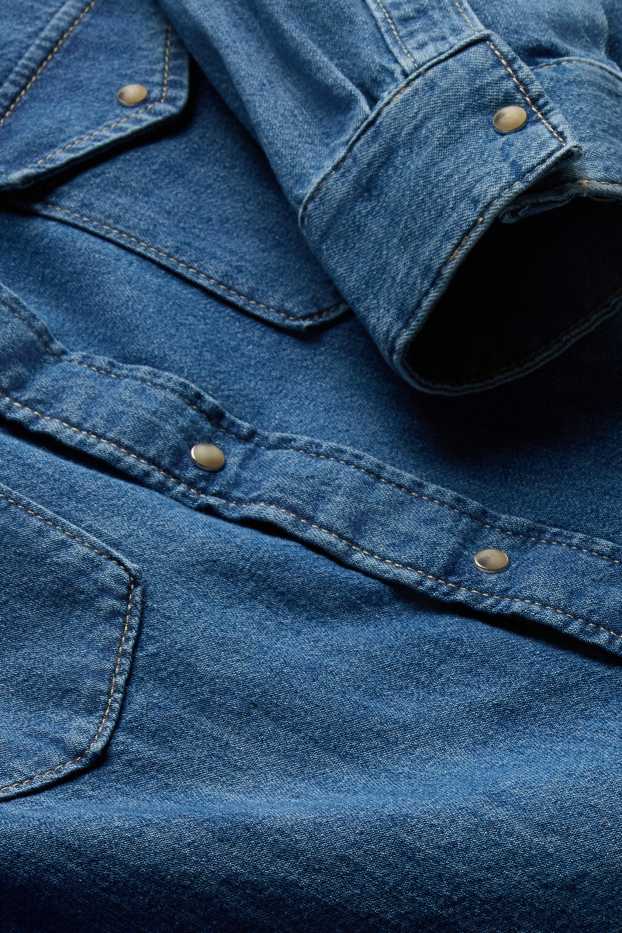 Hommes - Chemise en jean - regular fit - col kent - jean bleu