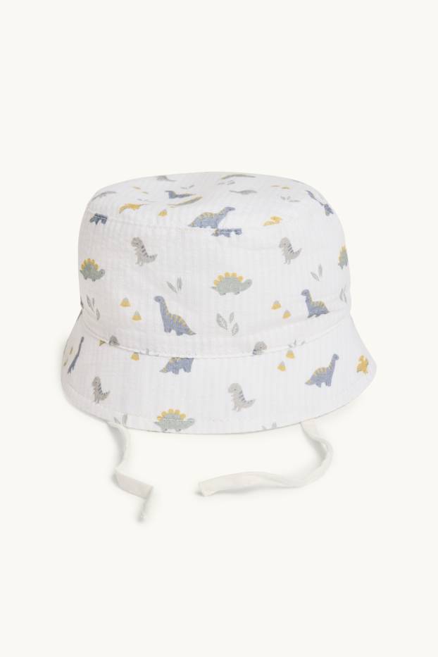 Bébés garçons - Dinosaure - bob pour bébé - à rayures - blanc