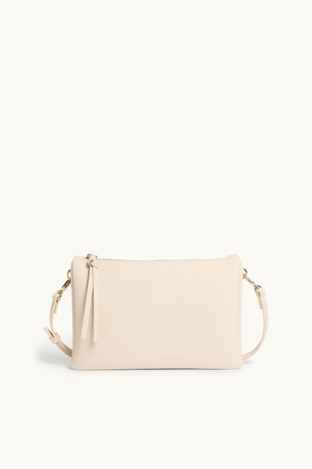 Femmes - Sac à bandoulière amovible - matière synthétique - blanc crème
