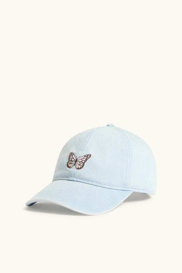 Femmes - Casquette de baseball en jean - jean bleu clair