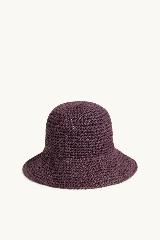 Femmes - Chapeau de paille - violet