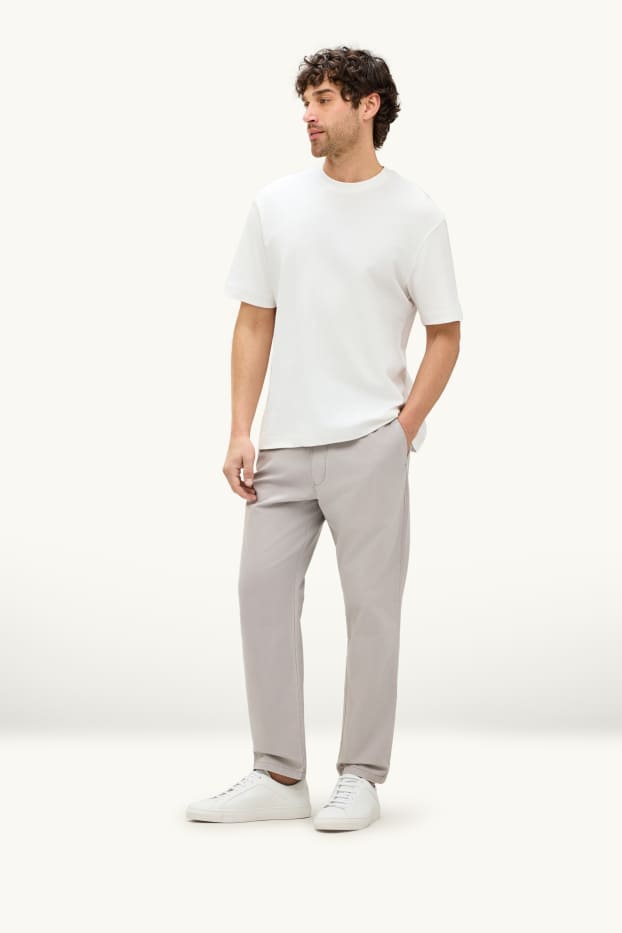 Hommes - Chino - slim fit - gris clair