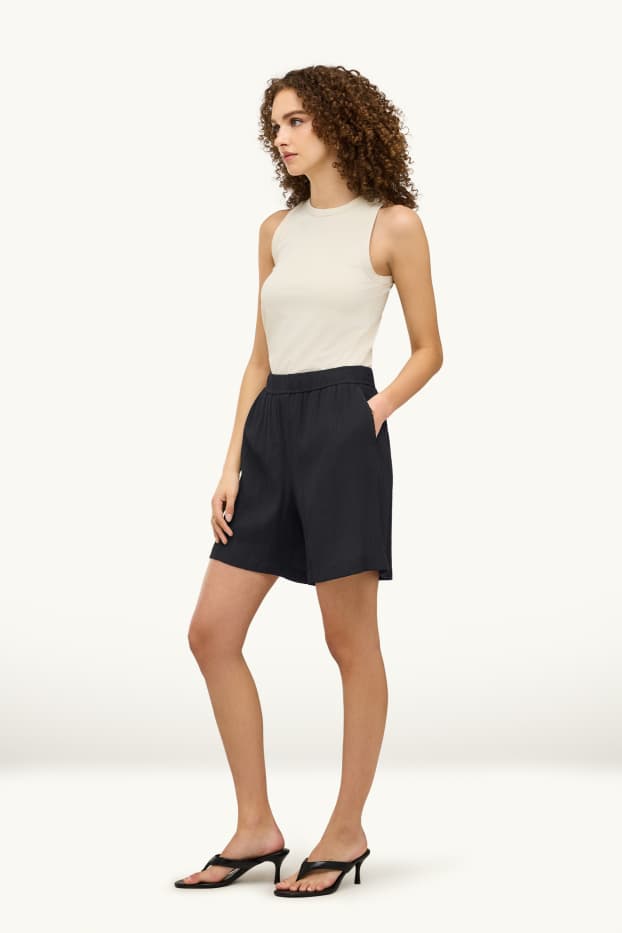 Damen - Shorts - Mid Waist - schwarz