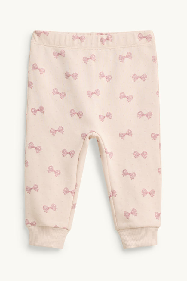 Baby: meisjes - Konijntje - babypyjama - 2-delig - wit / roze