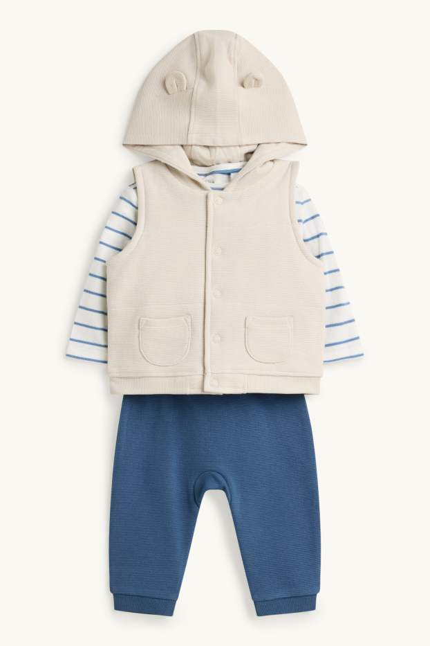Baby: jongens - Newbornoutfit - 3-delig - blauw