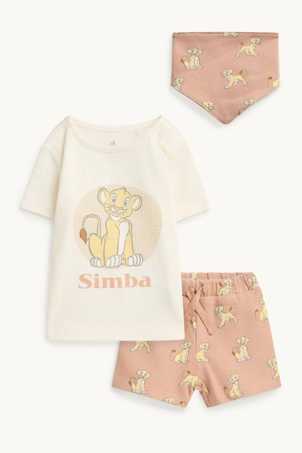 Miminka - chlapci - Lví král - outfit pro miminka - 3dílný - bílá/růžová
