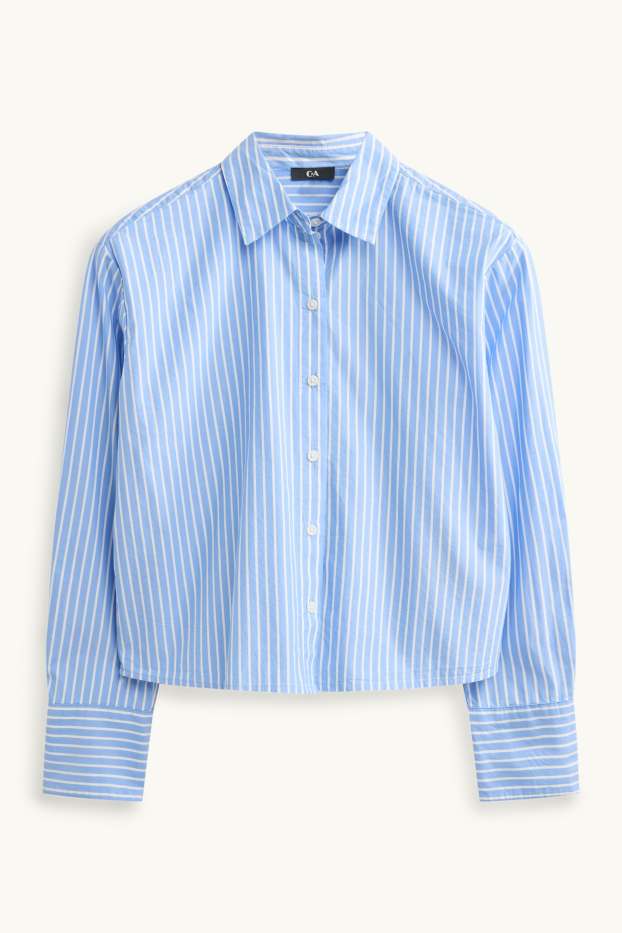 Damen - Bluse - gestreift - blau / weiss