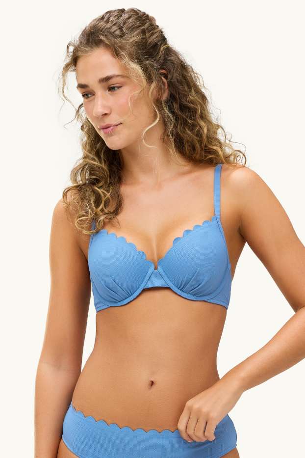Femei - Top bikini cu armătură - vătuit - LYCRA® XTRA LIFE™ - albastru