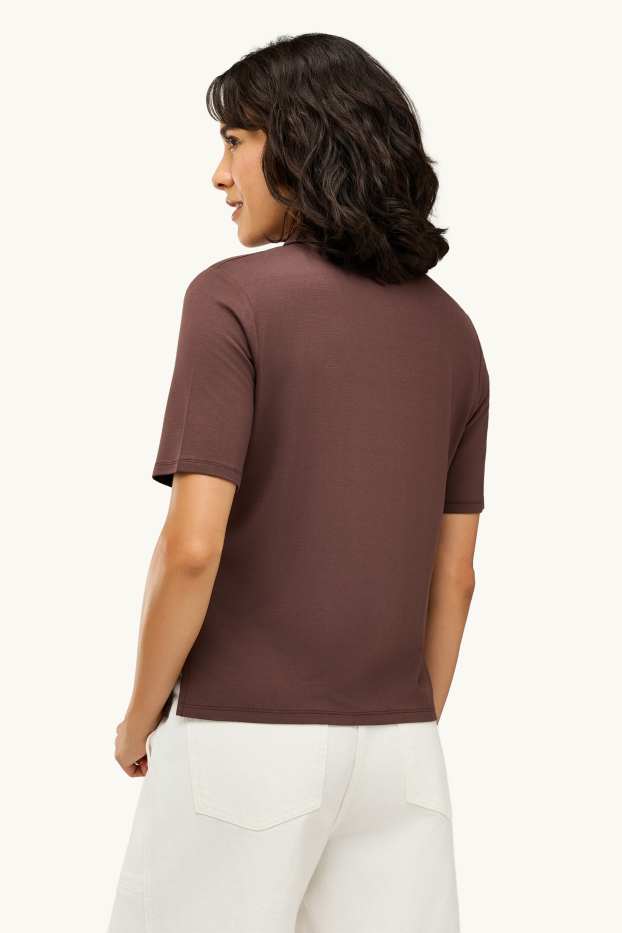 Kobiety - Bluzka koszulowa - brązowy