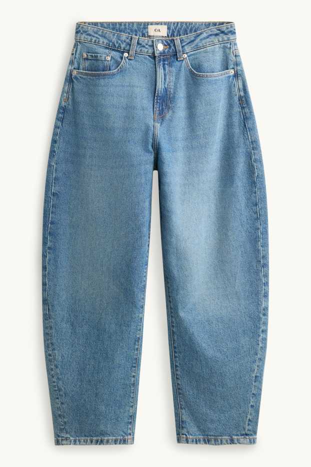 Dames - Barrel jeans - high waist - jeansblauw