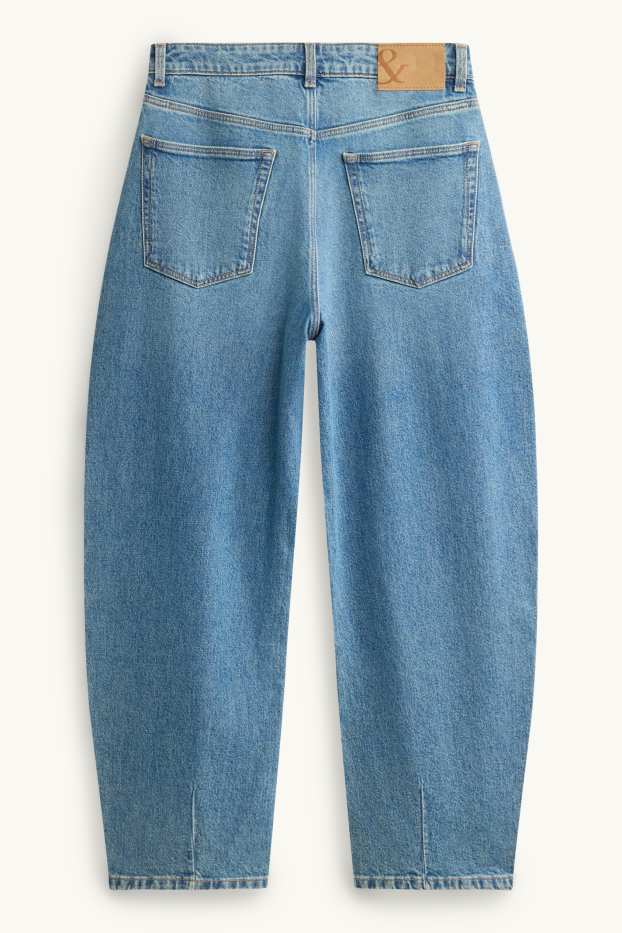 Dames - Barrel jeans - high waist - jeansblauw