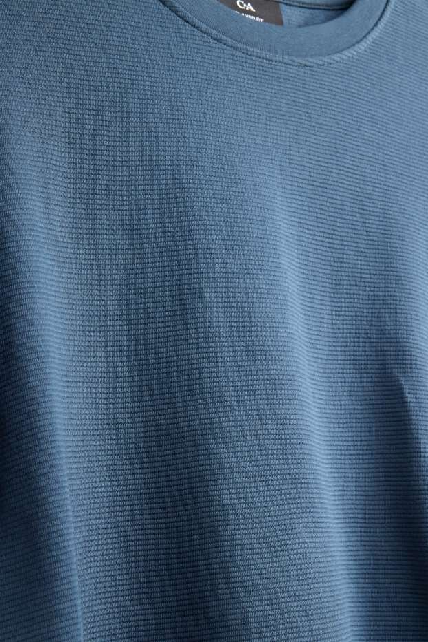 Men - T-shirt - relaxed fit - ribbed - blue