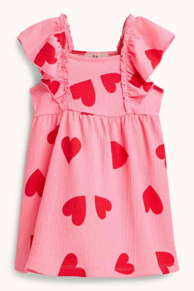 Children Girls - Dress - rose / red