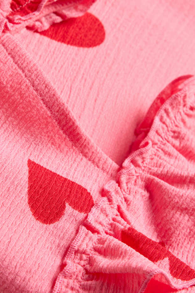 Children Girls - Dress - rose / red