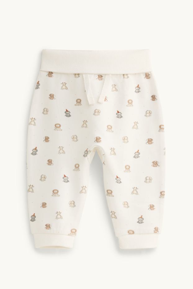 Unisexe - Animaux - pantalon de jogging bébé - crème