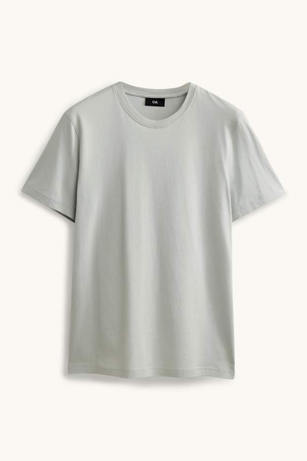 Heren - T-shirt - regular fit - lichtgrijs