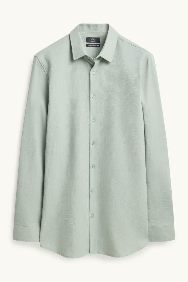 Herren - Businesshemd - Slim Fit - Kent - bügelleicht - strukturiert - hellgrün