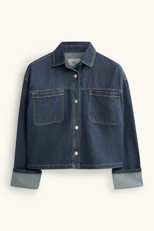 Femmes - Veste-chemise en jean - bleu foncé