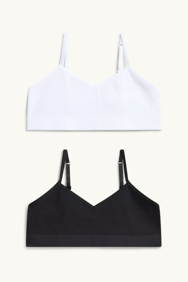 Nena - Paquet de 2 - bustier - embuatat - seamless - blanc/negre