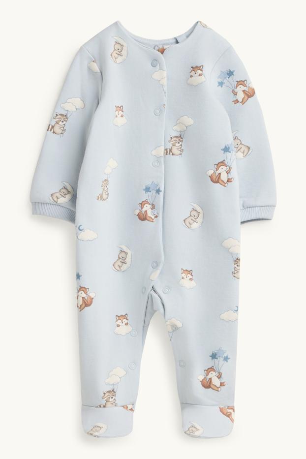 Neonati - Animali del bosco - pigiama per neonati - azzurro