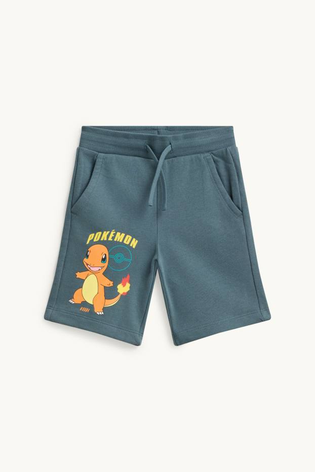 Enfants garçons - Lot de 2 - Pokémon - shorts en molleton - gris clair