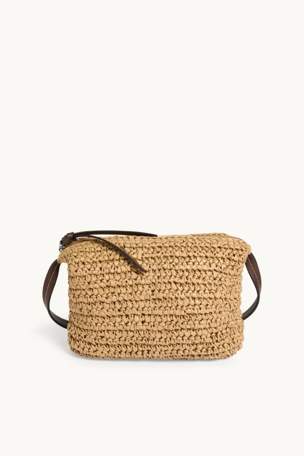 Femmes - Sac à bandoulière en paille - beige