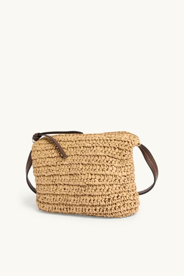 Femmes - Sac à bandoulière en paille - beige
