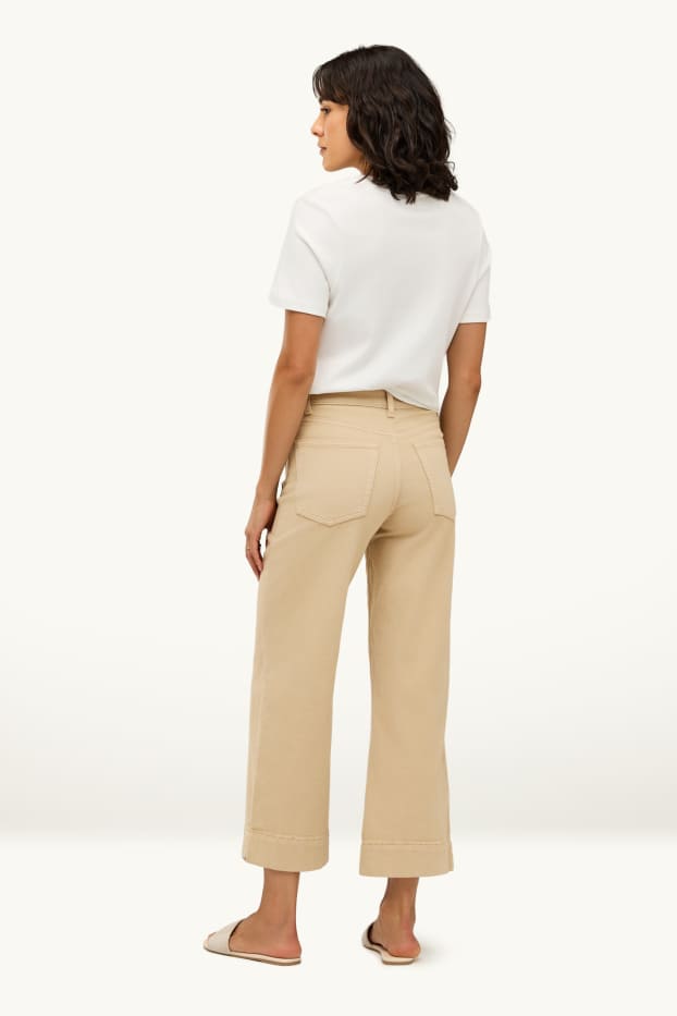 Damen - Wide Leg Jeans - Mid Waist - jeansbraun